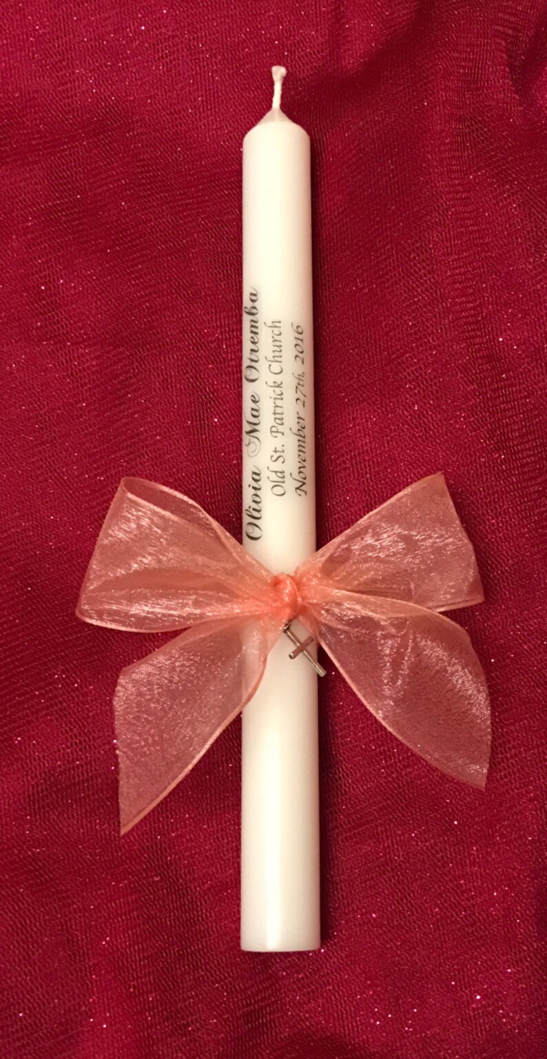 Personalized Baptismal Candles 10 inches 10 Personalized Etsy