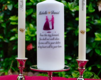 Personalized Unity Wedding Candle -  Silhouette (Any color)