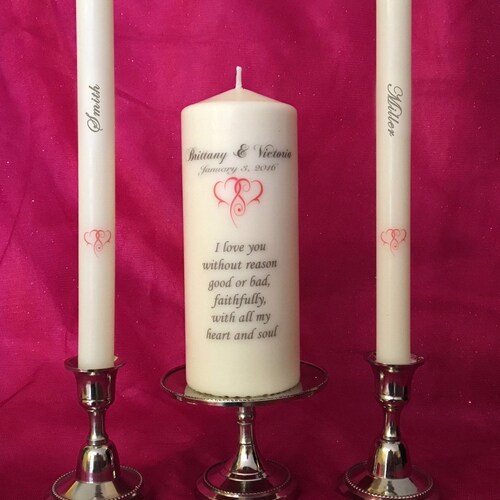 Rose Gold Unity Candle Set Rose Gold Wedding Unity Candles Etsy