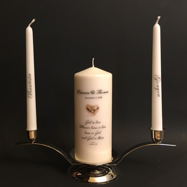 Personalized Unity Candles - Wedding Rings Design or choose Various designs