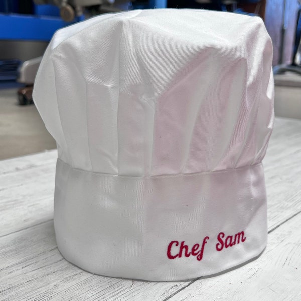 Chapeau de chef réglable personnalisé - nom brodé, cadeau de chef, chapeau de chef personnalisé, chapeau de chef personnalisé