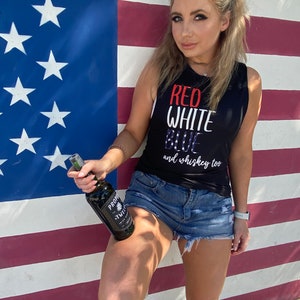 Red White And Blue And Whiskey Too T-Shirt Red White And Blue And Whiskey Too T-Shirt
