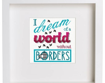 Patrón de punto de cruz mundo sin fronteras