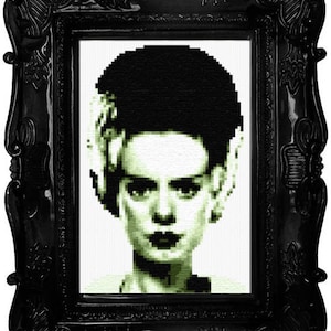 Classic Bride of Frankenstein Cross Stitch Pattern