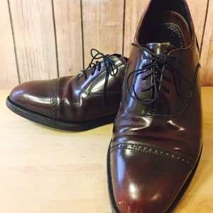 Florsheim Burgundy Brown Cap Toe Oxford Size 8.5 EE (Wide) Red Wine Shoes