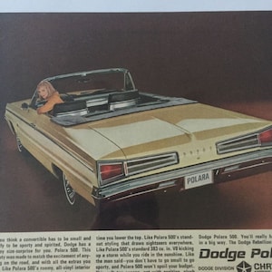 Jahrgang 1960 Dodge Chrysler Polara 500 versiegelt Zeitschriftenanzeige Ad