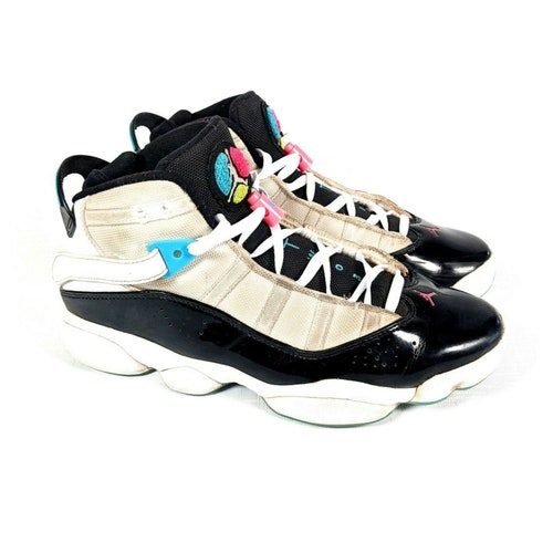 Nike Jordan 6 Rings Patent White Black Pink SOUTHBEACH Miami CK0017-100 shops Sz 10