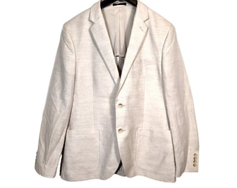 Chaqueta deportiva de lino encerado de Nordstrom para hombre, talla L, color marfil y beige