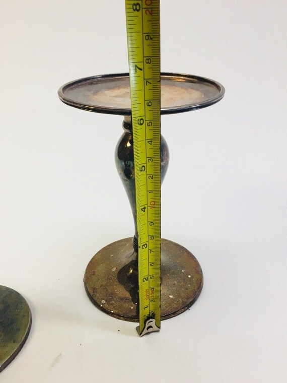 Pottery Barn Set Of 4 Daria Pillar Candle Holders Chrome Etsy