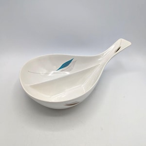 RARE 1950s Ben Seibel Festive Leaves Raymor Universal Divided Server Bowl Atomic