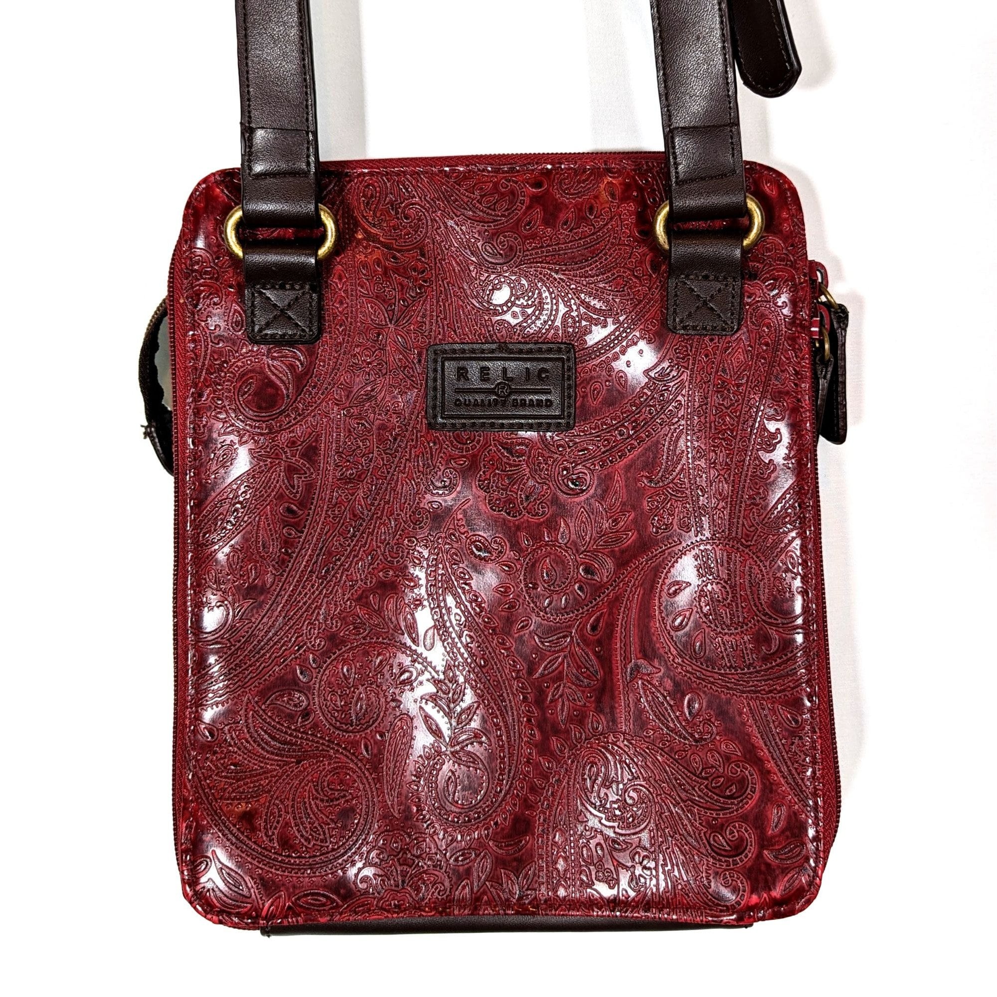 Relic by Fossil Red Embossed Faux Leather Shoulder Bag