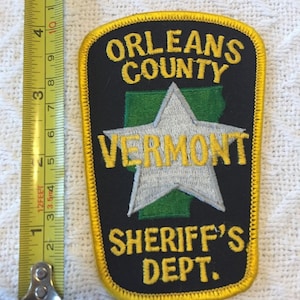 Orleans County VT Vermont Sheriff&#39;s Department Police Patch Large Unused