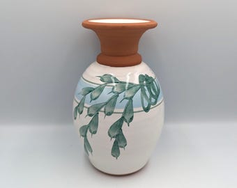 Jarrón vintage de arcilla de Emerson Creek Art Pottery, pintado a mano, Bedford, VA, EE. UU., 19 cm