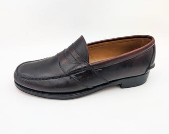 Johnston & Murphy Crown Aristocraft Shell Cordovan Penny Loafers Herenmaat 9 M Bruin