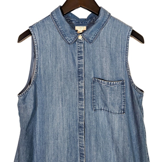 J. Crew Size Small Sleeveless Denim Shirt Dress Button up Bohemian A line Top Etsy Canada