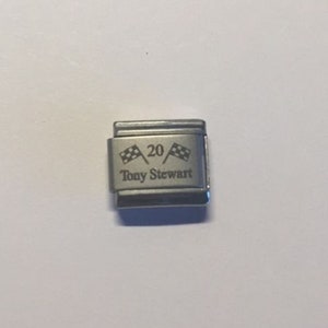 D&#39;LinQ JM Italian Stainless Steel Enamel Watch Link Charm - NASCAR Tony Stewart