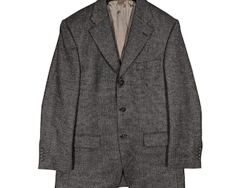 Mario Barutti Wool &  Cashmere 40R Birdseye Tweed Gray Sport Coat Blazer Jacket