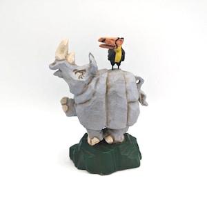 David Frykman Gone Native Series Rhino & Toucan 6.5&quot; Folk Art 1994 VGC Figurine