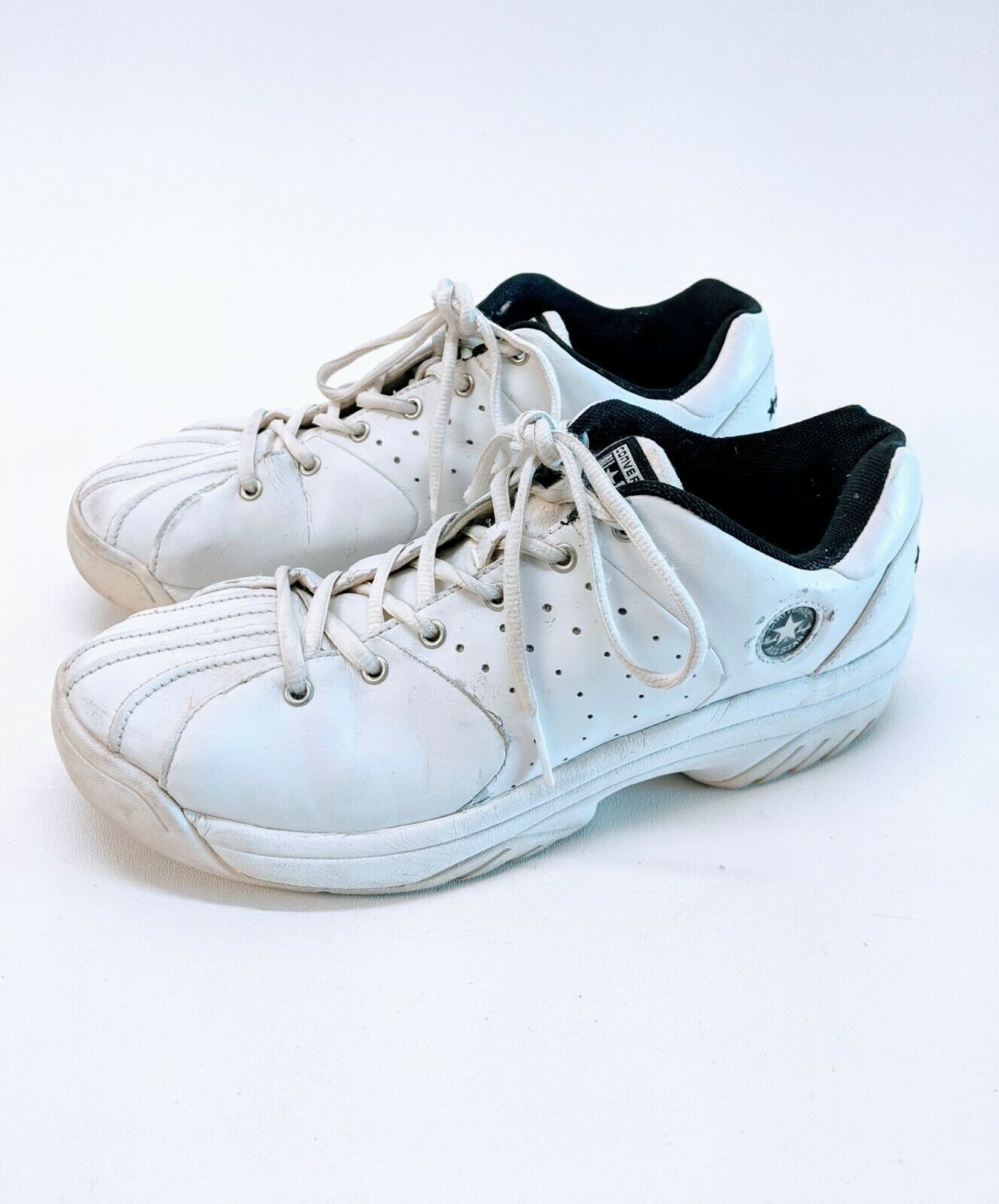 valor captura Exagerar Vintage Converse All Star Chuck Taylor All White Leather Size - Etsy