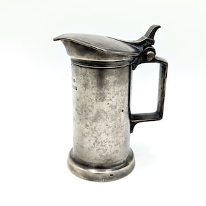 Antique 19th Century Maison Le Seigneur Caen France Pewter Measure Do Decilitre