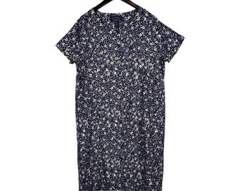 Willow Ridge Sz 14P Pure SILK Mumu Muumuu Shift Dress Short Sleeve Cottagecore