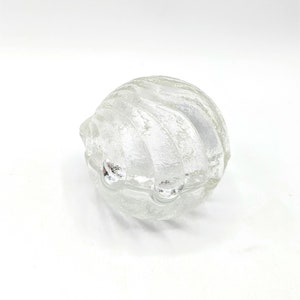 Vintage Recycled Glass Clam Shell Trinket Box Sphere Reversible Nautical Heavy