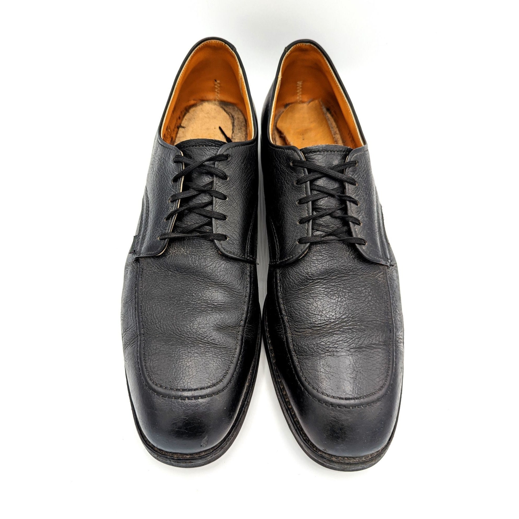 Vintage Red Wings Shoes POSTMAN Oxford Pebbled Black Lace up