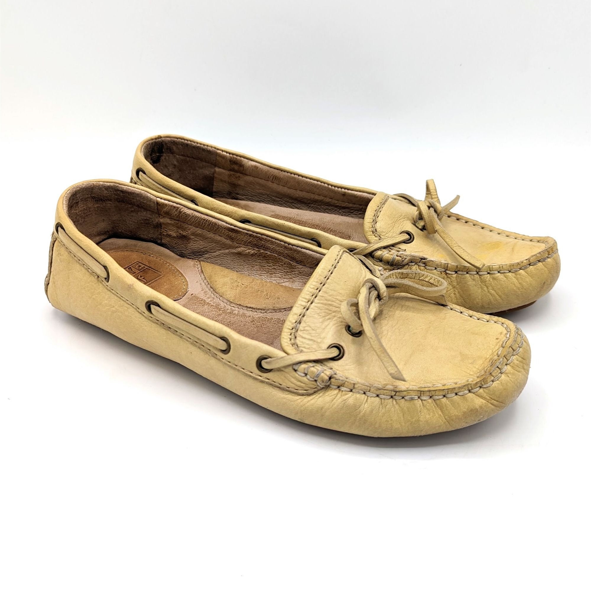 FRYE Reagan Campus Driver Slip on Flats Moc Toe Loafers Pastel