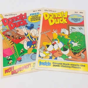 1987 Disney Donald Duck Comic Books X2 - British Editions No.1 No.4