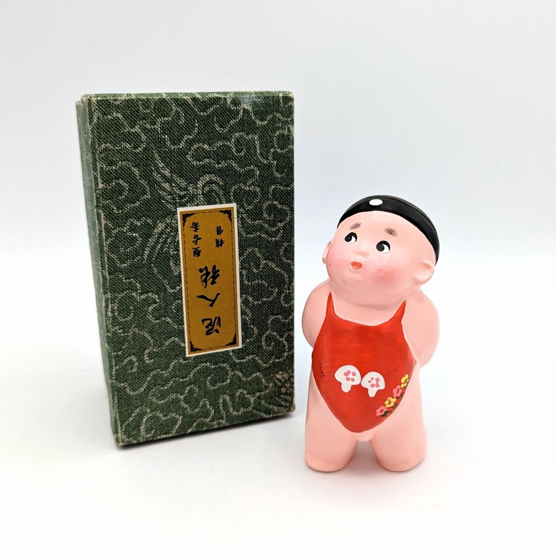 Zhang Vintage Chinese Kewpie Doll Clay Figurine Lucky Etsy