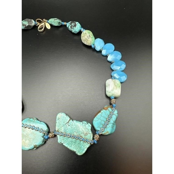 Rare Lee Angel Turquoise, Aqua Agate & Imperial J… - image 2