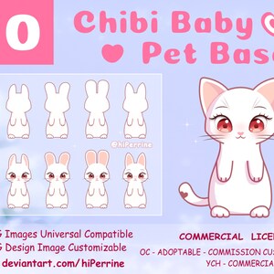 10 Chibi Baby Pet Base, Kawaii Style Drawing References, Chibi Base