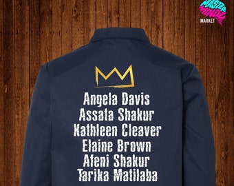 Vrouwelijke Black Panther Windbreaker, Angela Davis, Assata Shakur, Kathleen Cleaver, Elaine Brown, Water Resistant Jacket, Revolutionaire Vrouwen