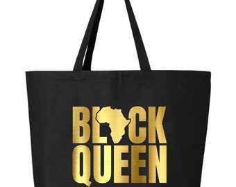 Zwarte Queen Tote tas