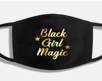 Black Girl Magic Mask, 3-Ply Face Covering, Adult Size Face Mask, Wasbaar gezichtsmasker, 3 Laag Katoen masker, wasbaar katoenen gezicht mas