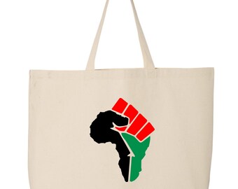 African Power Fist draagtas, Canvas tote