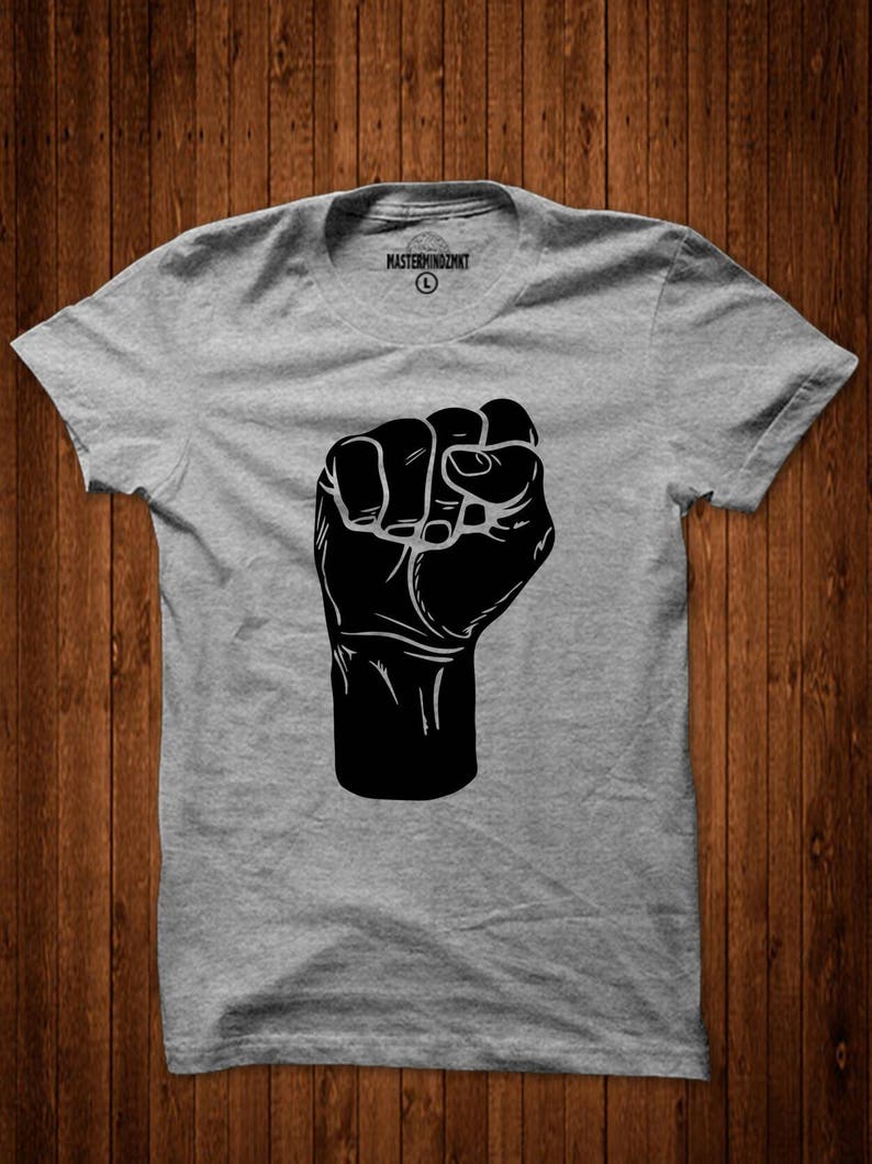Power Fist Tee Unity Shirt Black Power Fist Black Etsy