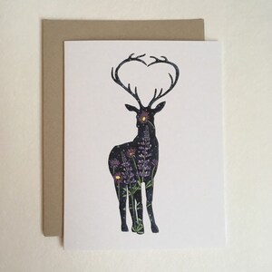 Stag Heart Watercolor Notecard - Recycled Paper