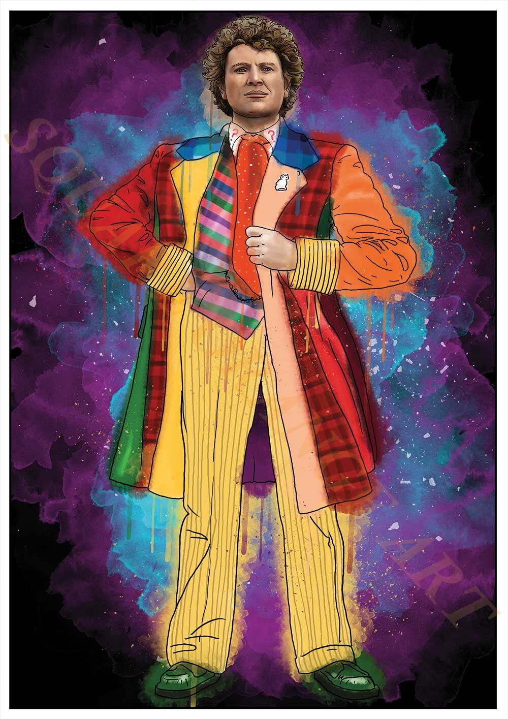 6th DOCTOR WHO Minimalist Poster Minimal Print Posteritty Colin Baker Dr