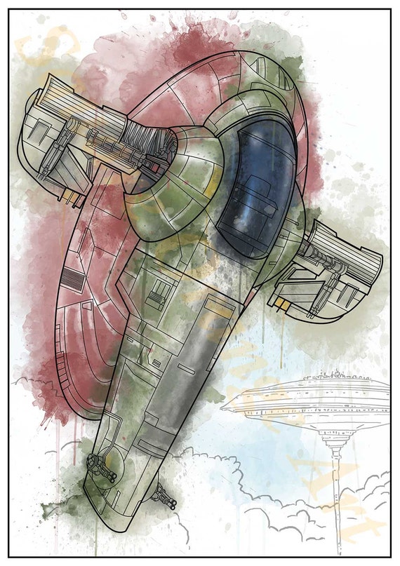 Slave 1 Boba Fett Jango Fett Space Ship Star Wars Inspired Etsy