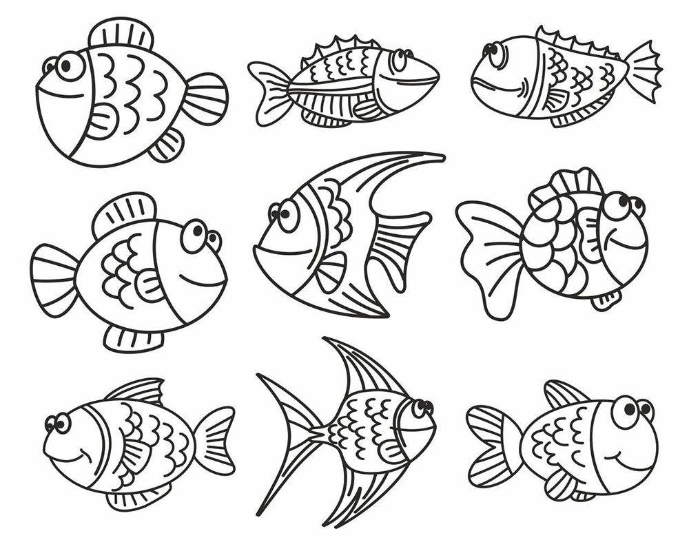 Fish Clipart Instant Download | Etsy