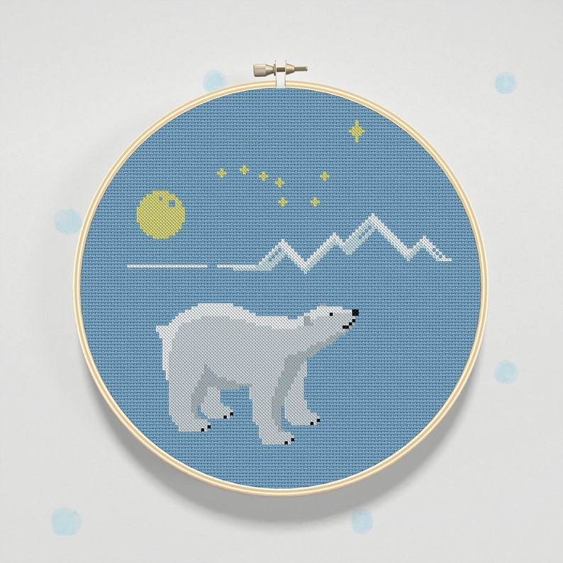 Polar bear Cross Stitch Pattern Easy Baby Cross Stitch | Etsy