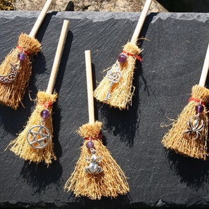 Witch's altar broom Witch's broom Magic broom Besom Ritual broom Witch decoration house protection broom image 2