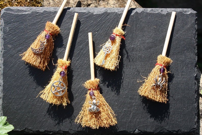 Witch's altar broom Witch's broom Magic broom Besom Ritual broom Witch decoration house protection broom image 2