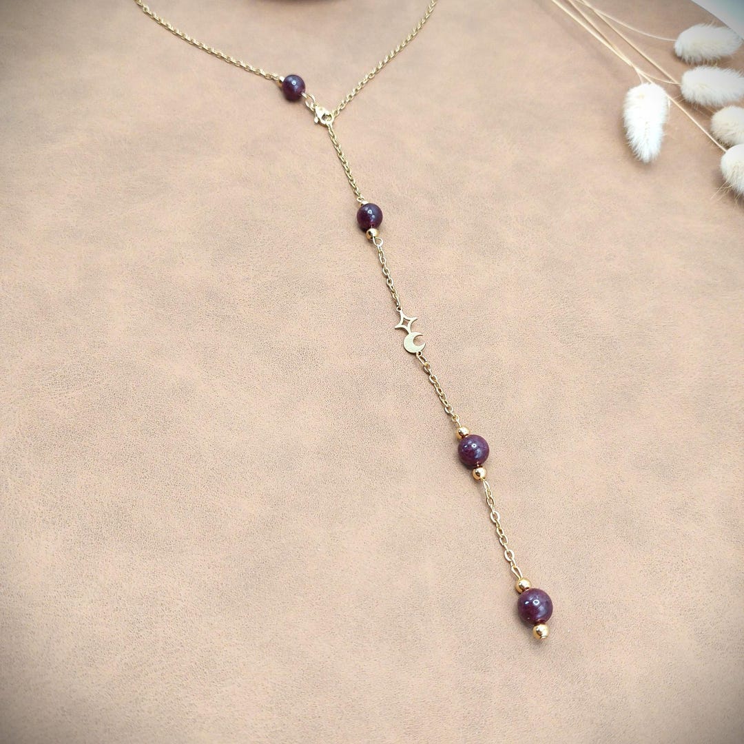 Collier Long Femme Avec Pendentif Perle En Nacre – Chaîne En Acier Inoxydable Argenté – Bijou Bohème Ethnique