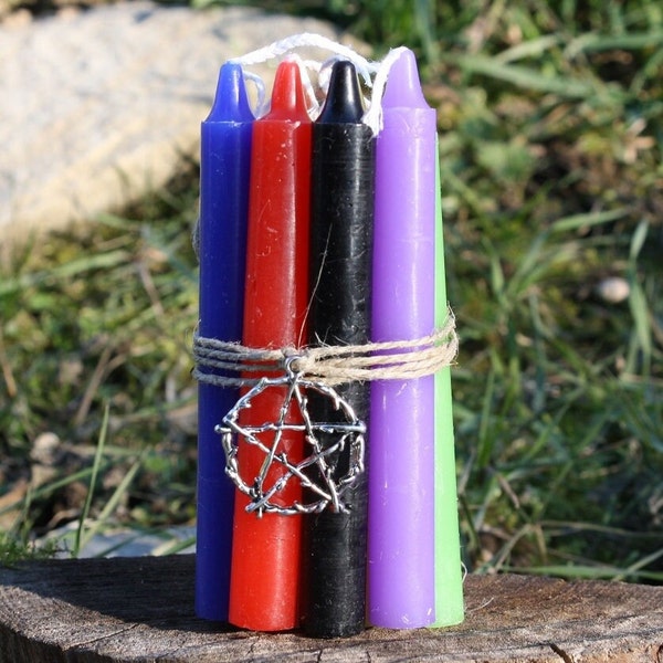 10 bougies rituelles colorées cire de soja - Bougies de sorcière - Bougies colorées - Décoration bougies - Bougies de sorcellerie