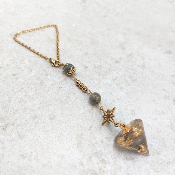 Talisman de route en Labradorite et Acier inoxydable