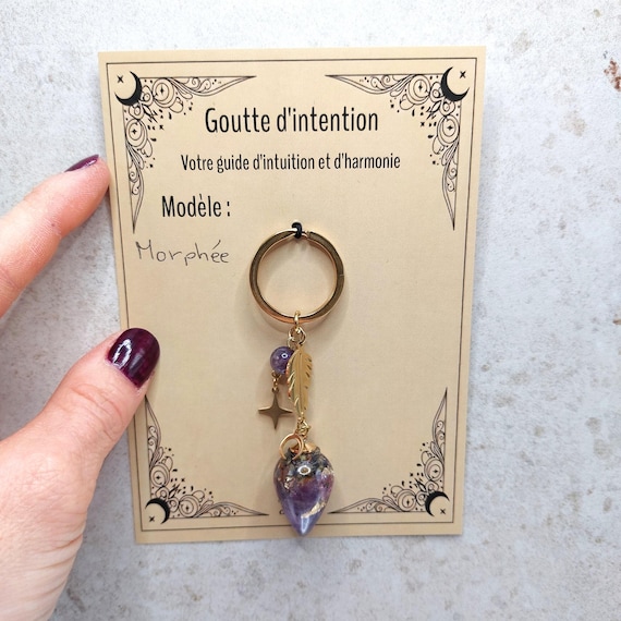 Talisman de poche "Goutte de Morphée" Améthyste et Lavande