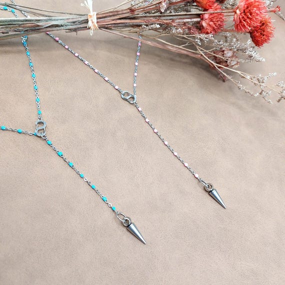 Collier pendule argenté