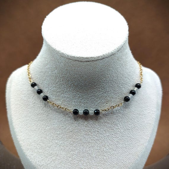 Collier ras de cou en acier inoxydable doré Boutique